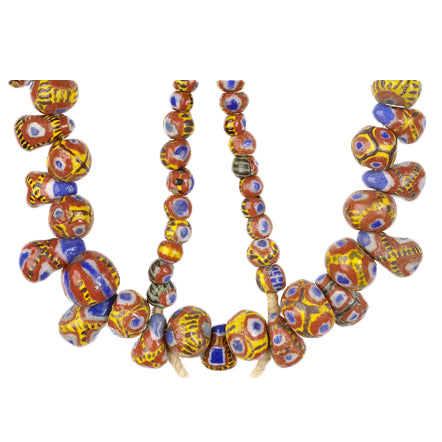 Vibrant Kiffa Glass Beads - Handmade African Trade Beads