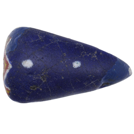 Rare Large Blue Kiffa Glass Trade Bead - Handmade In Mauritania
