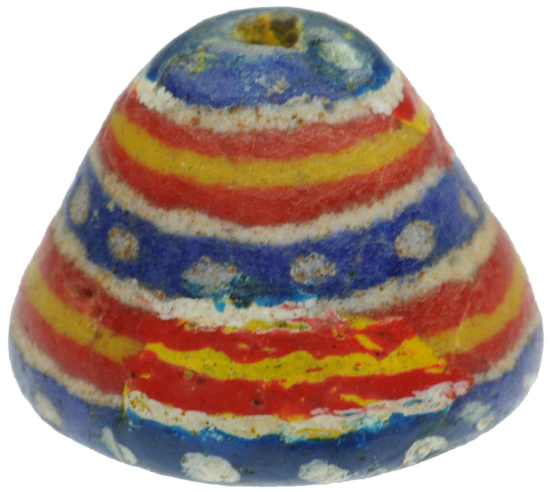 Old Polychrome Kiffa African Glass Trade Bead - Handmade, Rare - close-up