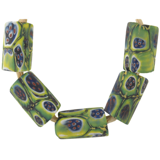 Rare Antique Peacock Millefiori Venetian Glass African Trade Beads