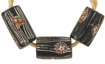 Antique Venetian Millefiori African Trade Beads, Rare Mosaic Glass, 19Mm - close-up