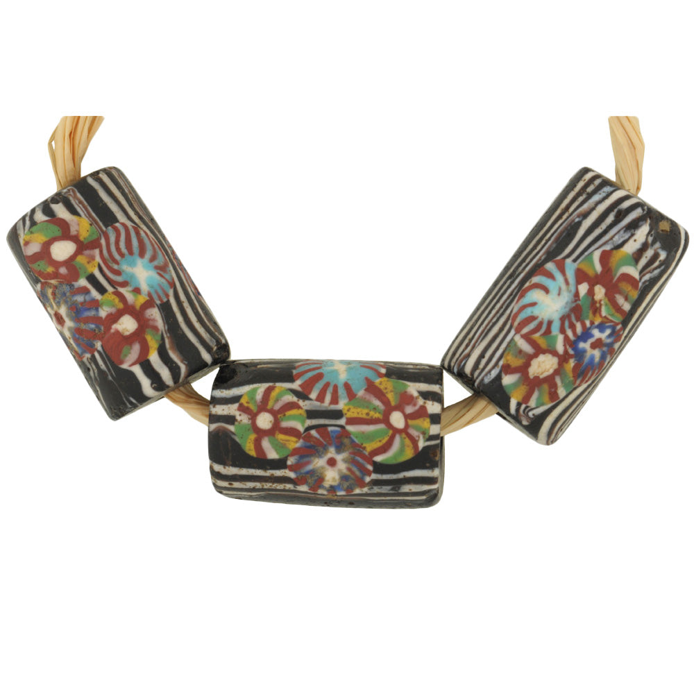 Antique Venetian Millefiori African Trade Beads, Rare Mosaic Glass, 19Mm