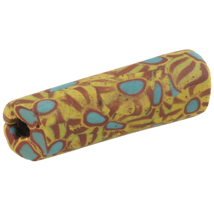 Rare Large Antique Millefiori Venetian Mosaic Glass Trade Bead - close-up