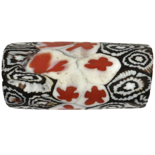 Rare Antique Venetian Millefiori Mosaic Glass Trade Bead, 24X11Mm, African Trade