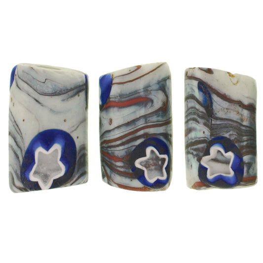 Rare Antique Venetian Millefiori Beads With Molded Murrine - African Trade