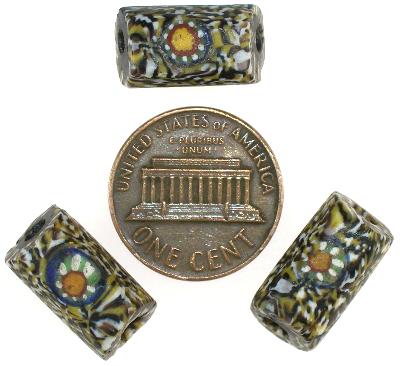 Rare Antique African Trade Beads - Venetian Millefiori Mosaic Glass, 16Mm - alternate view