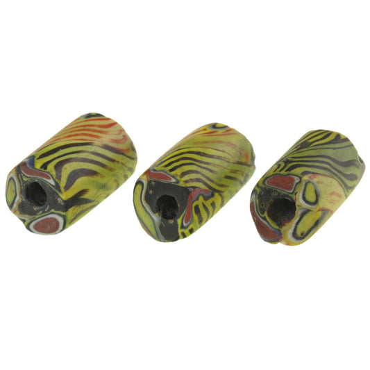 Antique Venetian Millefiori Mosaic Glass Trade Beads - African Trade Beads, Rare