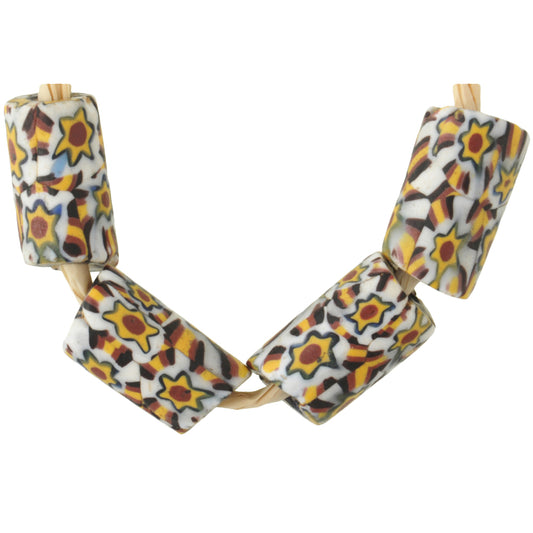Rare Antique Venetian Millefiori African Trade Beads, Glass Mosaic