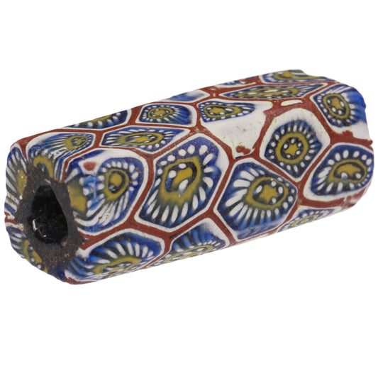 Rare Antique Rectangular Venetian Millefiori African Trade Bead - 30X12Mm