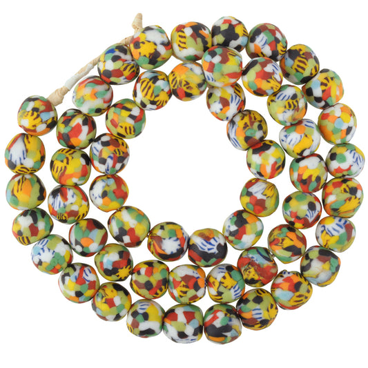 Handmade African Trade Beads, Recycled Glass, Ghana Krobo Beads
