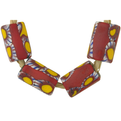 Antique Venetian Millefiori African Trade Beads - 13Mm Mosaic Glass