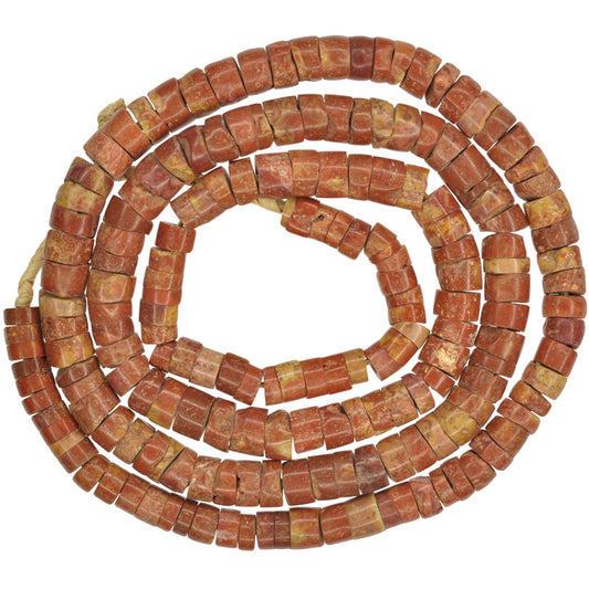 Small African Bauxite Trade Beads Strand - Ghana Tribal Stone Beads