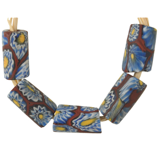 Antique Venetian Millefiori Mosaic African Trade Beads, 12-13Mm Glass