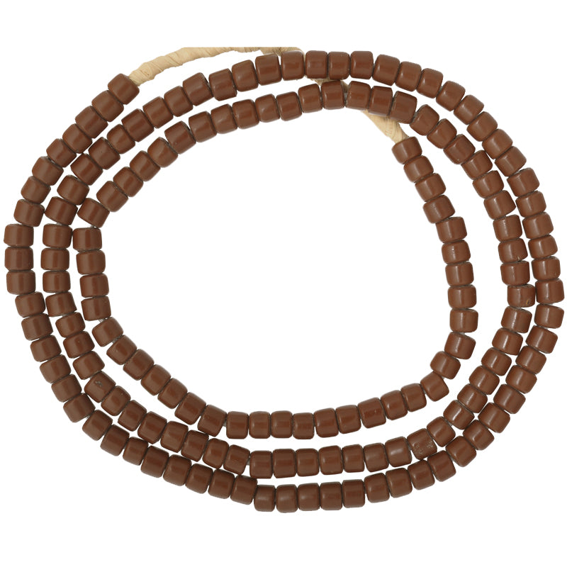 Old Medium Bohemian Czech Glass Trade Beads Strand - 6Mm