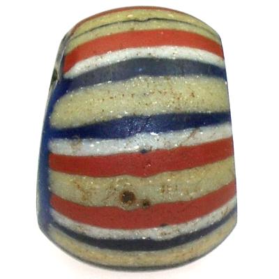 Rare Large 3-Layer Speo Venetian Chevron Bead 19X14Mm, 1800S - close-up