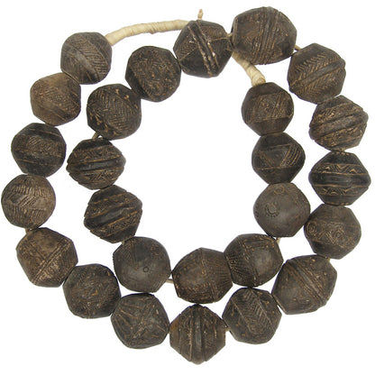 Large Clay Spindle Beads From Mali - African Spindle Whorls