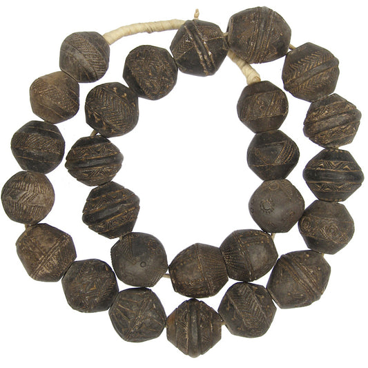 Large Clay Spindle Beads From Mali - African Spindle Whorls