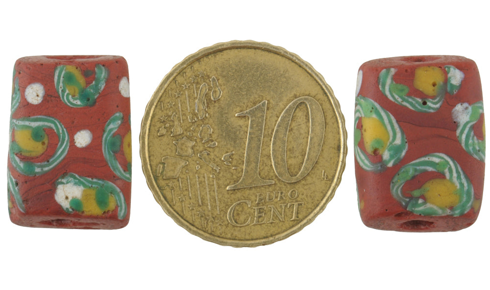 Antique Rare Tabular Brick Venetian Lampwork Glass Trade Beads, 1800S-1900S - alternate view