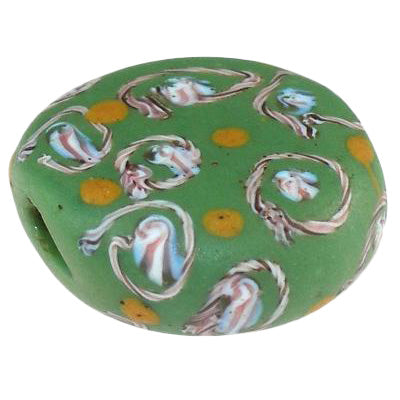 Rare Tabular Fancy Venetian Lampwork Trade Bead - African Trade, Early 1900S