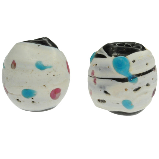 Rare Old "Eye" Venetian Wound Glass Trade Beads, African Trade Beads