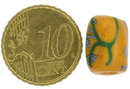 Rare Triangular Antique Venetian Fancy Wound Glass African Trade Bead - close-up