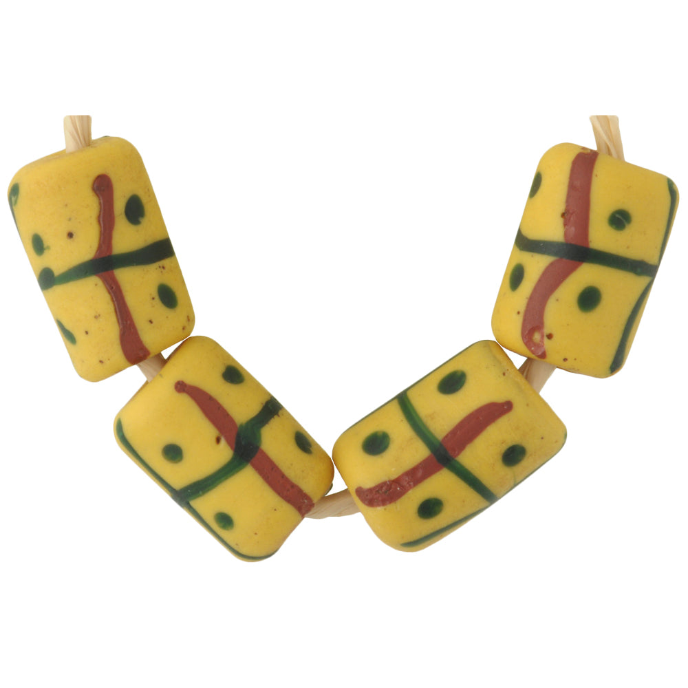 Antique Fancy Venetian Wound Glass Trade Beads With Trail Decoration