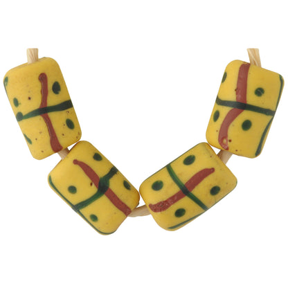 Antique Fancy Venetian Wound Glass Trade Beads With Trail Decoration