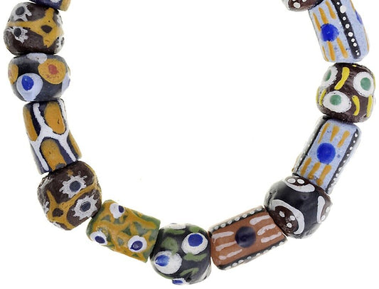 Handmade Beaded Bracelet - Krobo Glass Beads From Ghana - alternate view