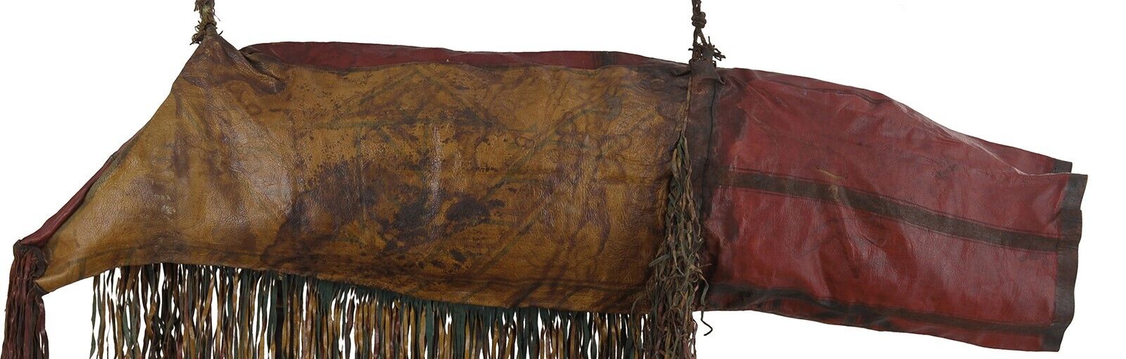 Tuareg Leather Camel Saddle Bag African Niger Mali - angled shot