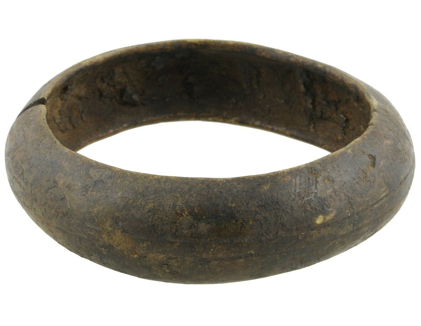 African Art Old Brass Bronze Bracelet Currency Ghana Fulani West Africa - close-up
