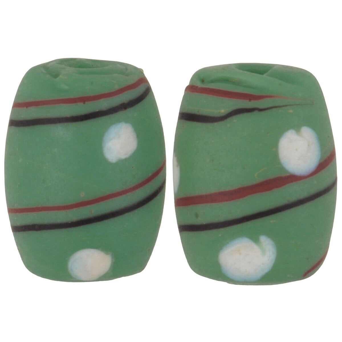 Rare Antique Green Eye Fancy Venetian Lampwork Glass Trade Beads