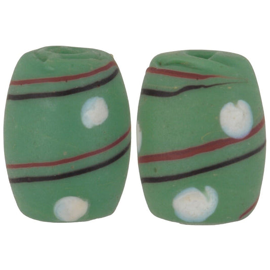 Rare Antique Green Eye Fancy Venetian Lampwork Glass Trade Beads