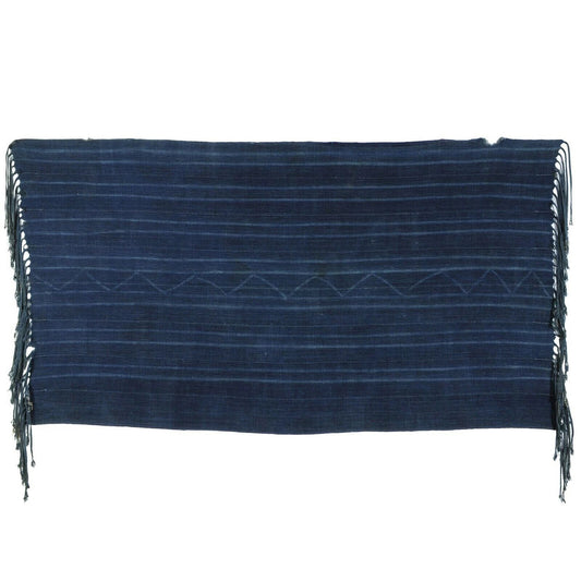 Old African Indigo Dyed Cotton Mossi Burkina Faso Heavy Hand Woven Cloth Textile