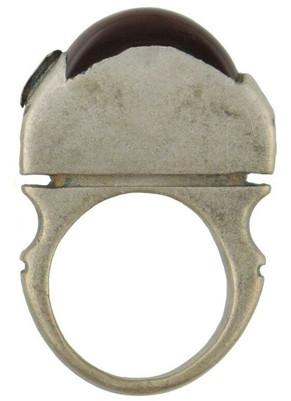 Authentic Tuareg Silver Ring with Agate Stone – TribalGH