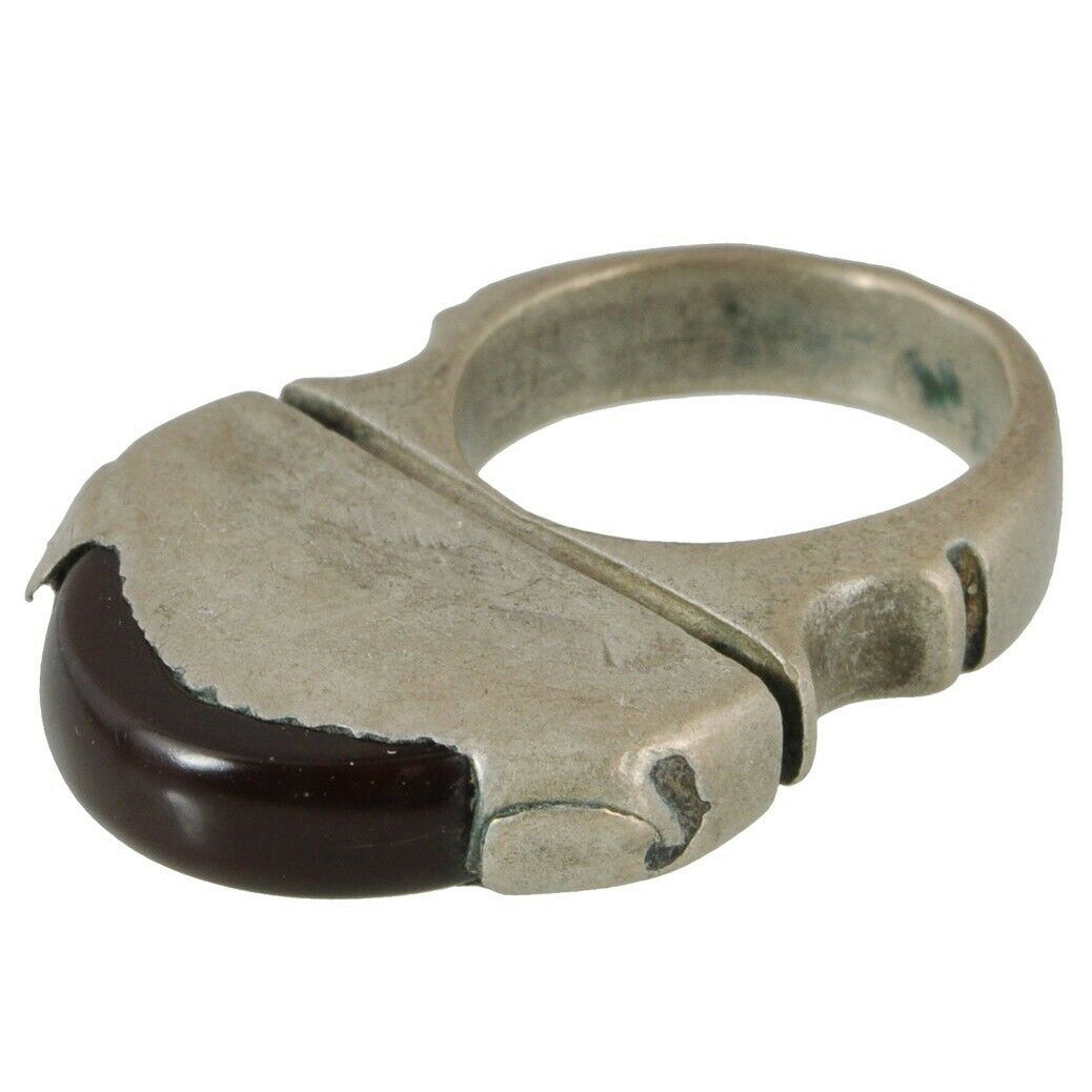 Authentic Tuareg Silver Ring with Agate Stone – TribalGH