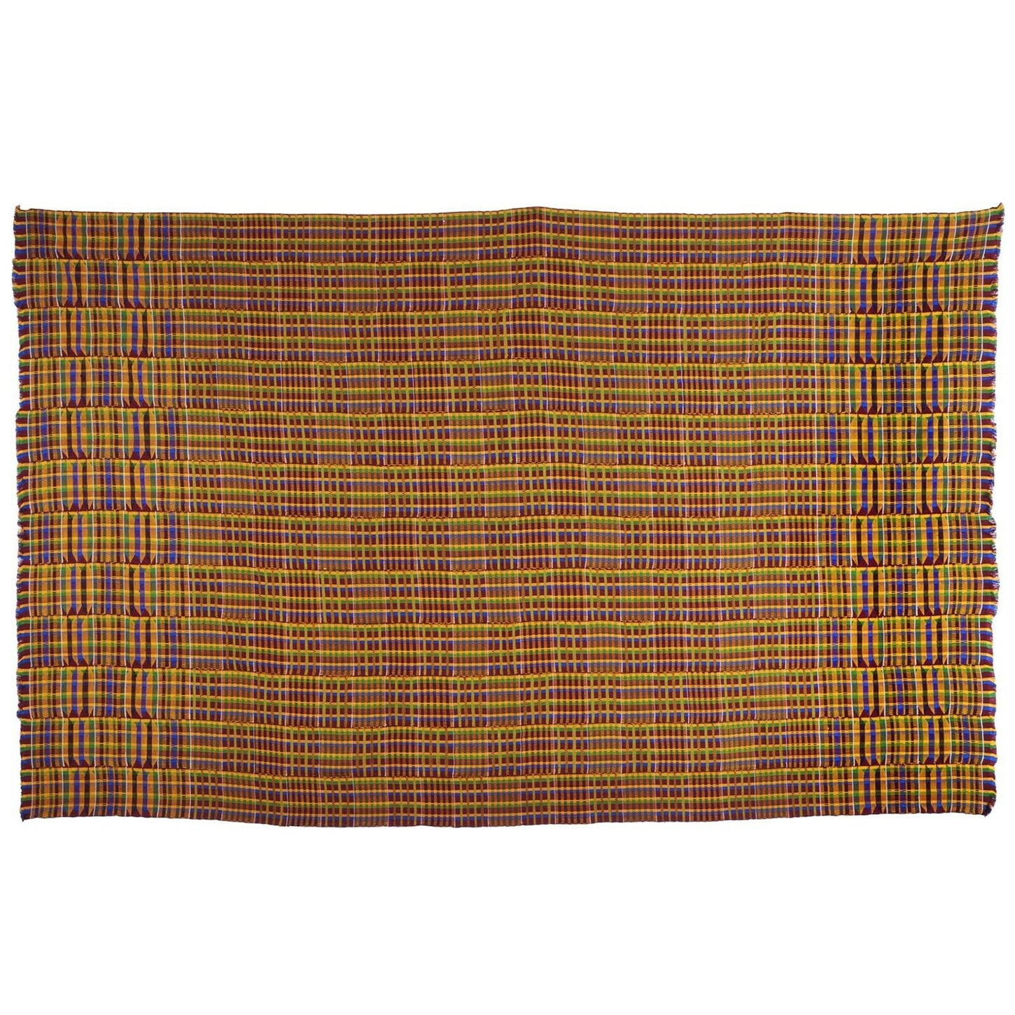Handwoven Ashanti Kente Woman Size Vintage Cloth – 77 ½″ × 49″