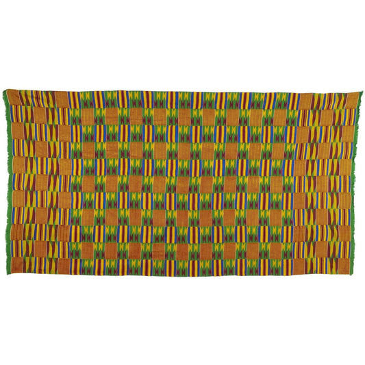 Old African Kente Ghana Handwoven Cloth Ashanti Asante Akan Textile Weaving Art