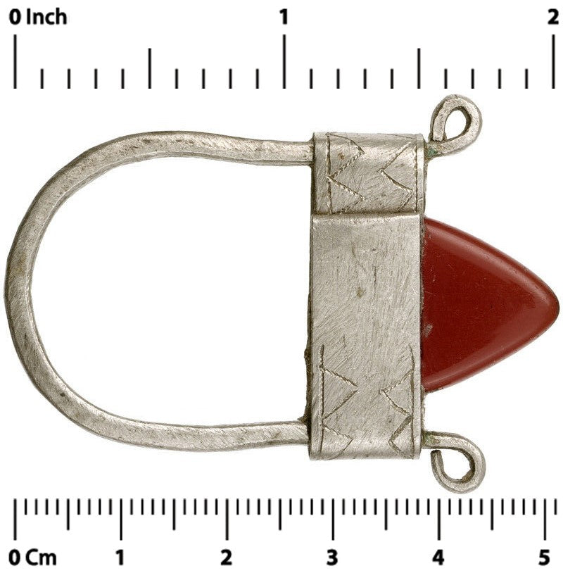 Silver Tuareg Pendant In-Gall African Niger Mali Ethnic Art Nomads Bedouin - close-up