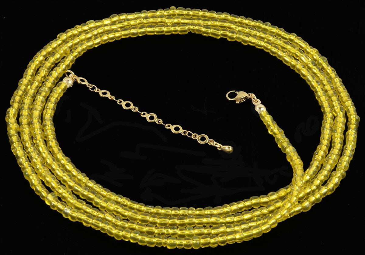 Ghana Waist Beads Handmade Belly Chain African Body Jewelry - zoomed-in detail