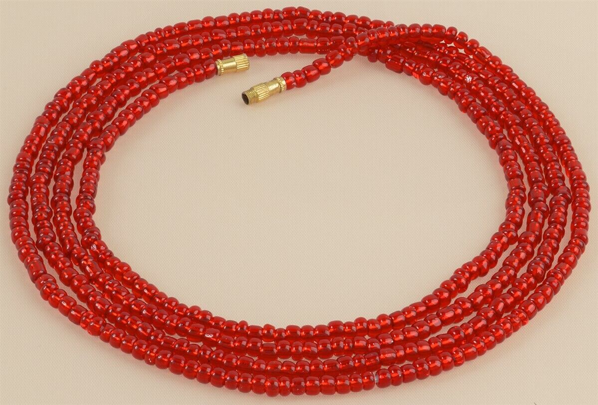 Screw Clasp Red Handmade African Waist Beads – Body & Belly Jewelry