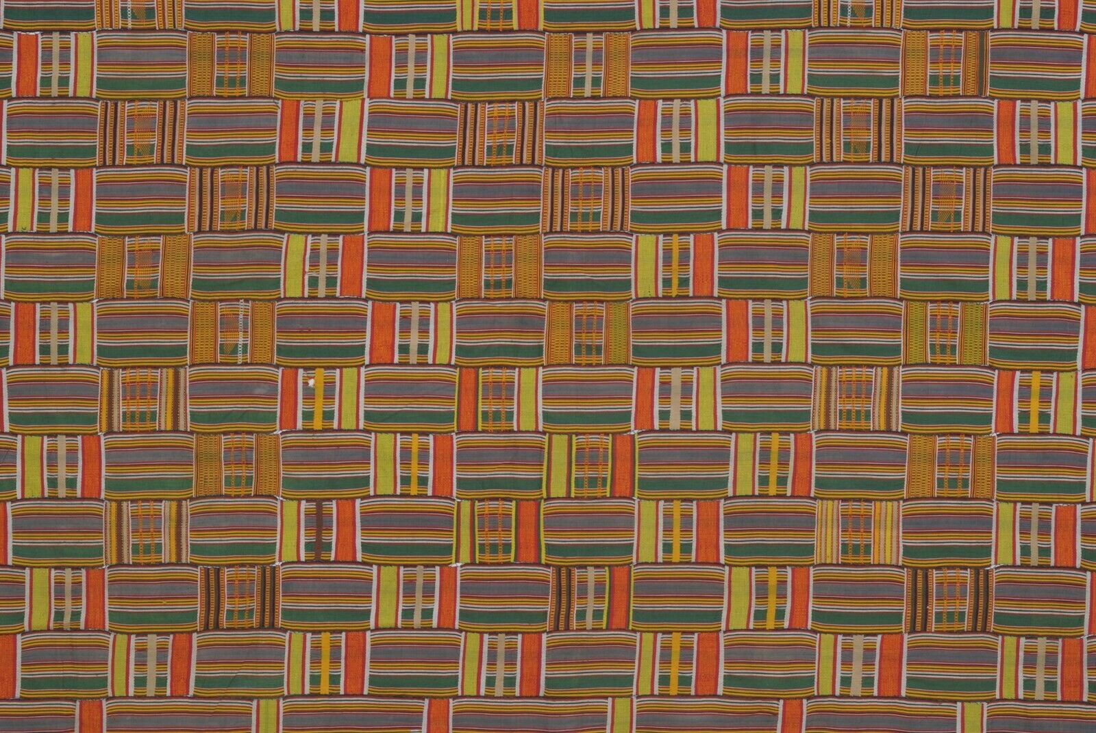 Rare Old African Kente Ewe Volta Ghana Hand Woven Cloth Textile Home Decor Art - alternate view