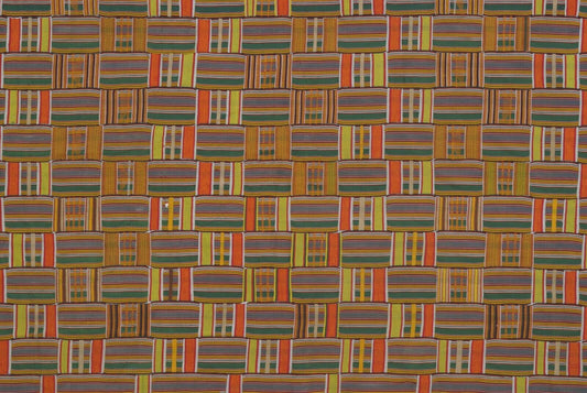 Rare Old African Kente Ewe Volta Ghana Hand Woven Cloth Textile Home Decor Art - alternate view