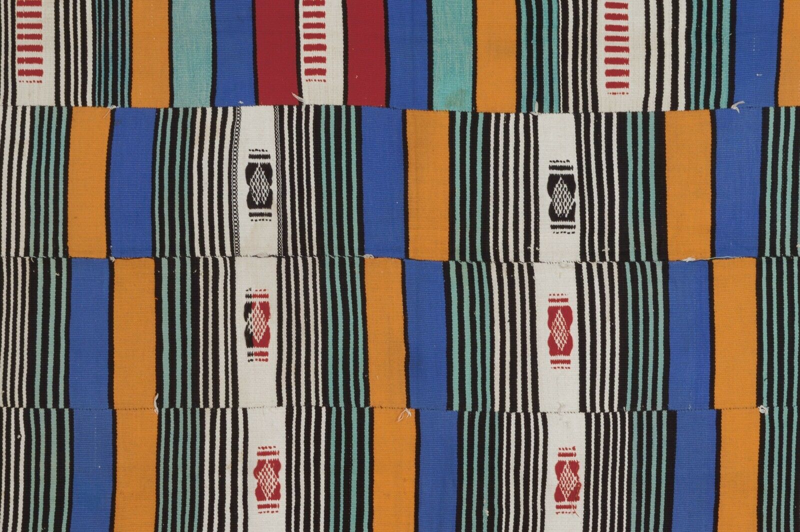 Old African Djerma Niger Hand Woven Blanket Tuareg Tent Hanging Cloth Home Decor - close-up