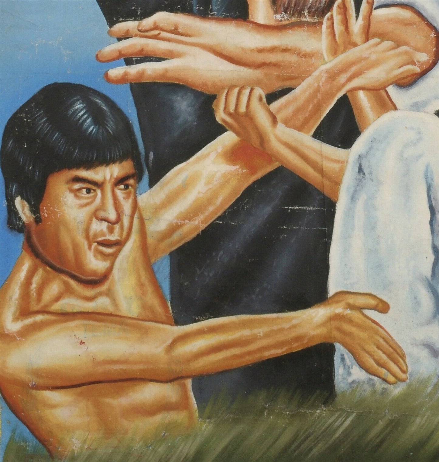 The 7 Grand Masters Martial Arts - Authentic Ghanaian Movie Poster - zoomed-in detail