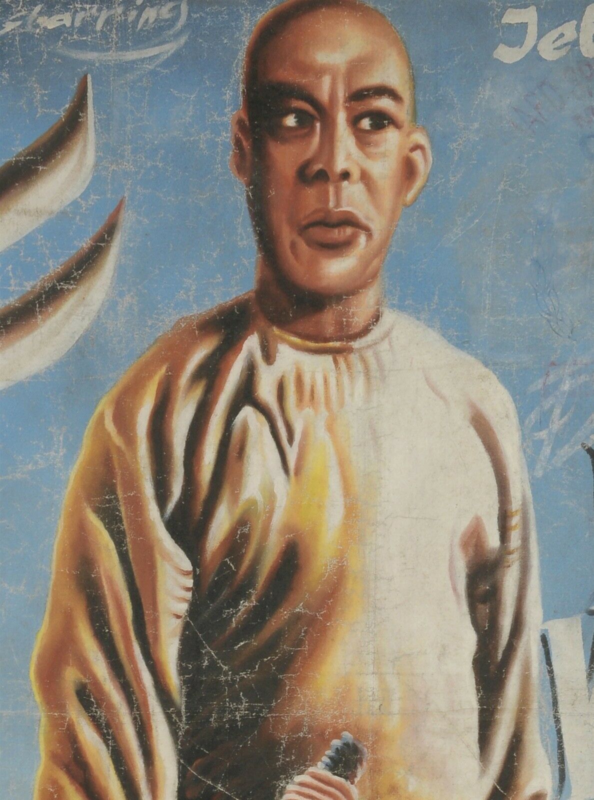 Dr. Wong Hand-Painted Movie Poster - Ghanaian Art Collectible - close-up