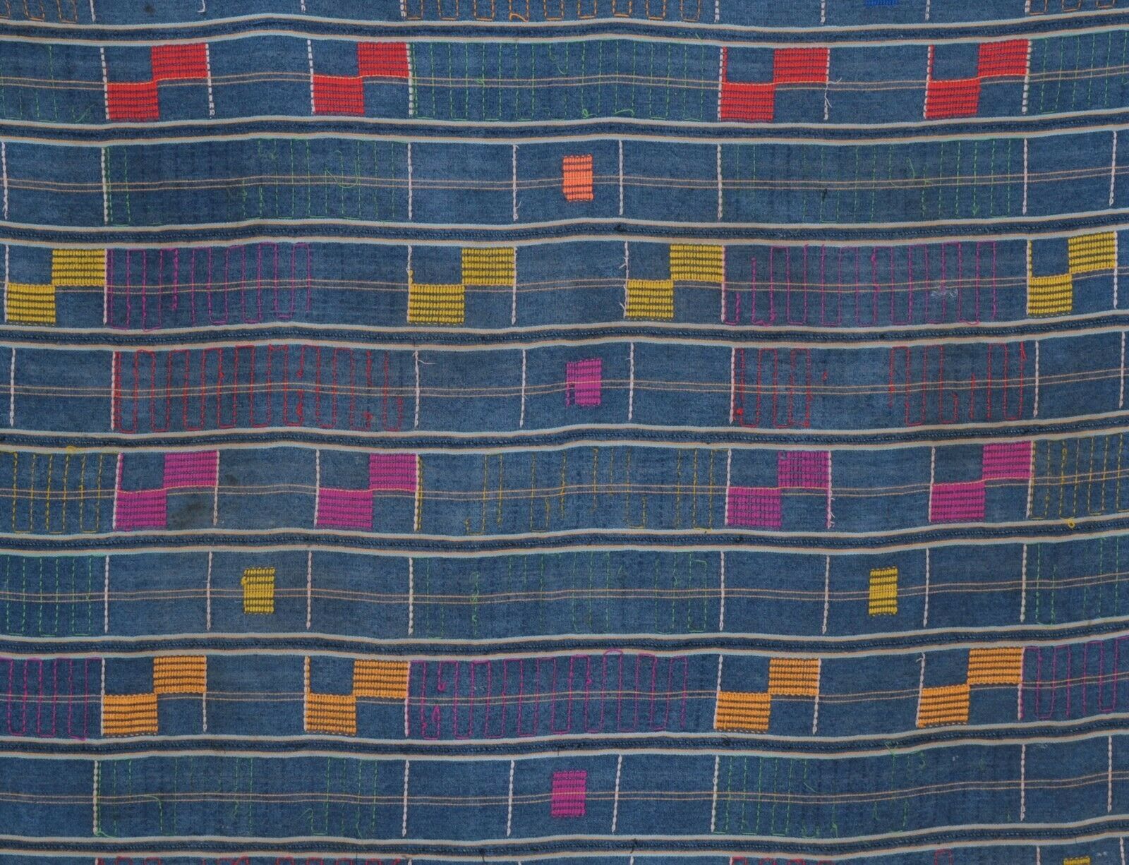 Old Baule Ivory Coast African Hand Woven Cloth Textile Home Ethnic Decoration - alternate view
