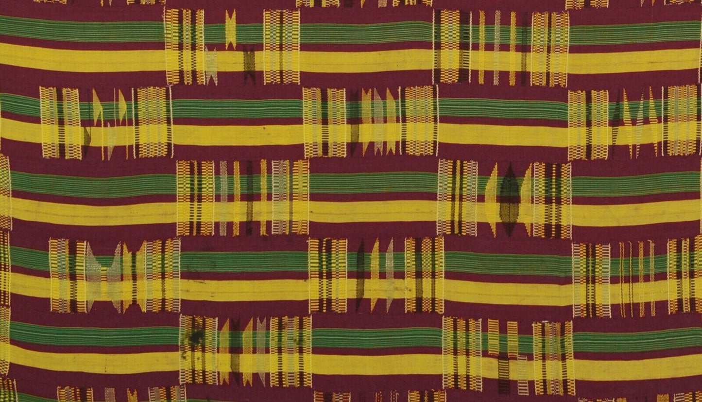 Ashanti Kente Hand Woven Cloth Asante African Akan Home Decoration Textile Ghana - detailed product shot