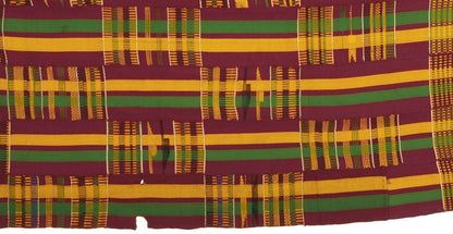 Kente Cloth Handwoven African Ghana Ethnic Asante Akan Art Decoration Textile - close-up