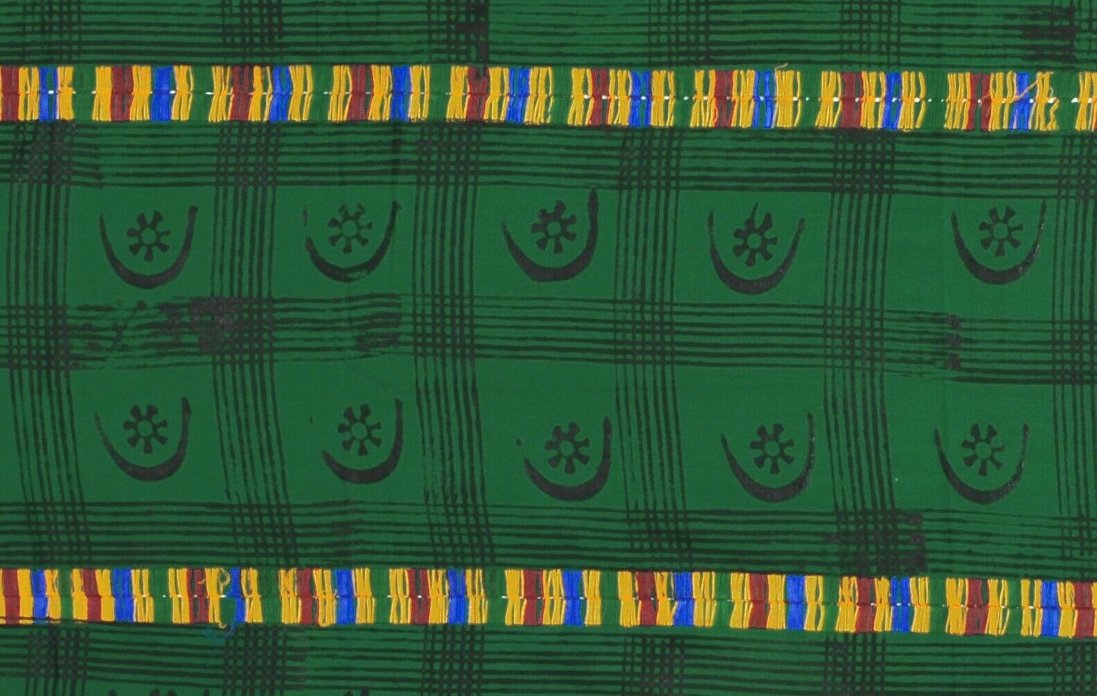 Adinkra Ashanti Cloth African Ghana Art Fabric Hand Stamped West Africa - alternate view