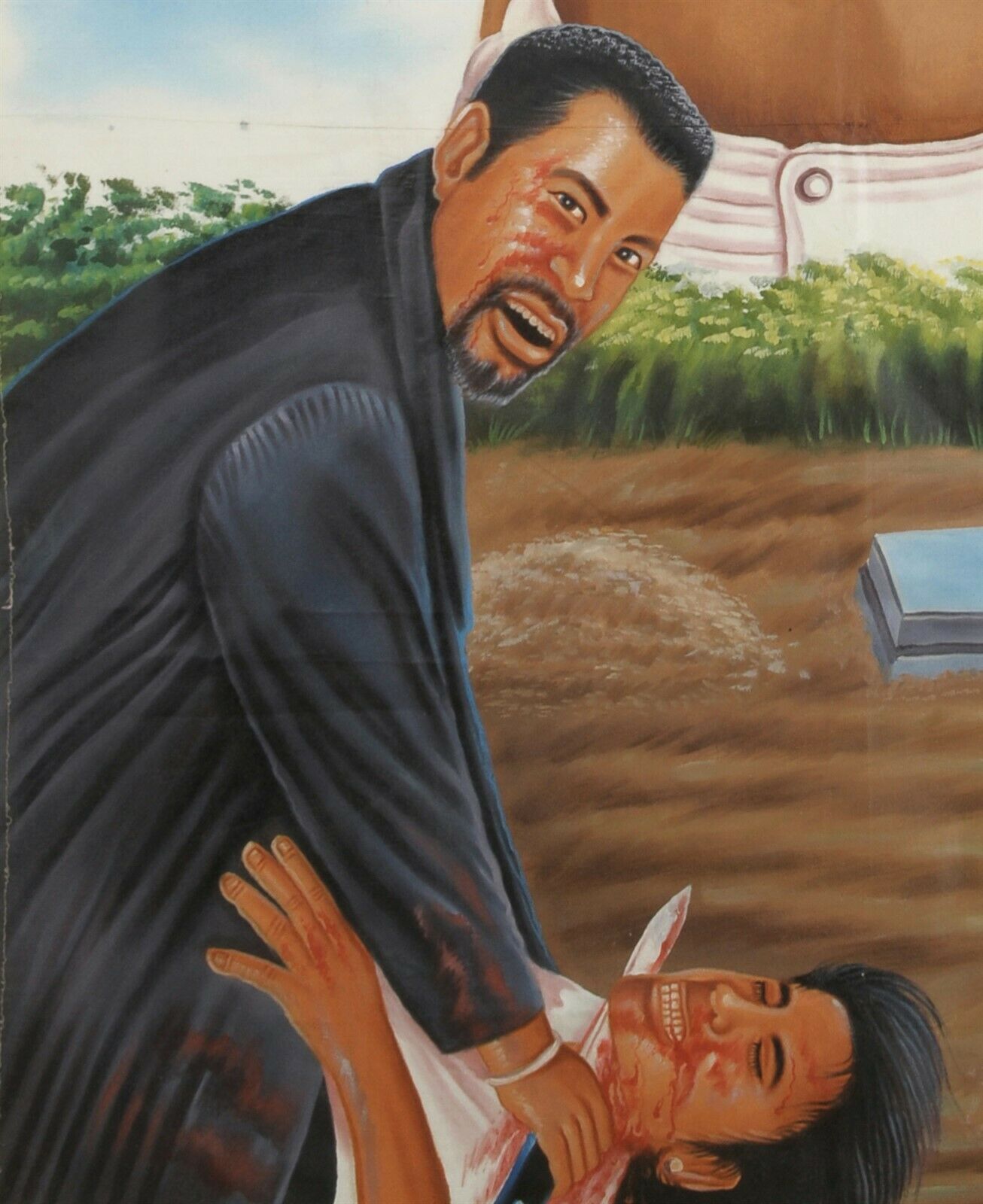 Return Of One More Man 3 Movie Poster - Hand-Painted African Ghana Art - close-up